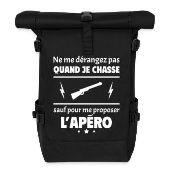 Ne me dérangez pas quand je chasse, cadeau noël - Sac à dos roll top - noir - Devant