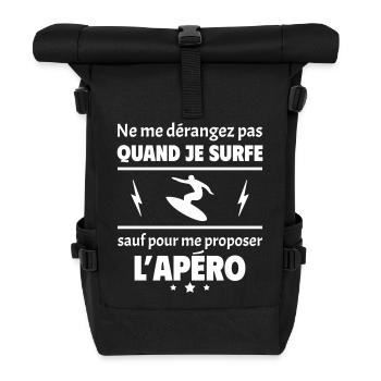 Ne me dérangez pas quand je surfe, cadeau noël - Sac à dos roll top - noir - Devant