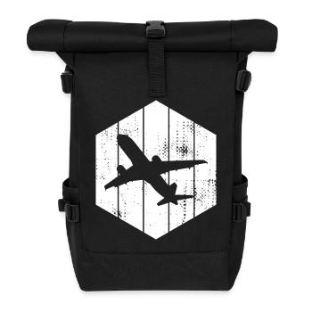 Flugzeuge Skizze - Rolltop Rucksack - Schwarz - Vorne