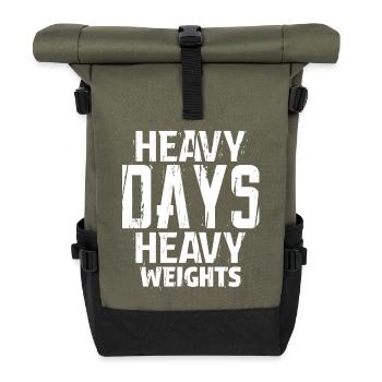 Schwere Tage Schwere Gewichte Motivation Gym Liebhaber Gif - Rolltop Rucksack - Olive/Schwarz - Vorne
