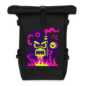 Monster Machine on Fire - Roll Top Backpack - black - Front