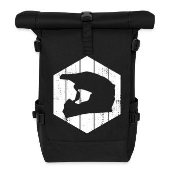 Motocross Helm - Rolltop Rucksack - Schwarz - Vorne
