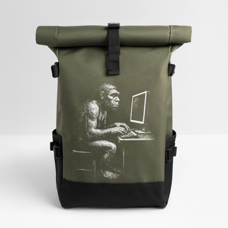 Digital Coder Homo Erectus Geschenk Rolltop Rucksack