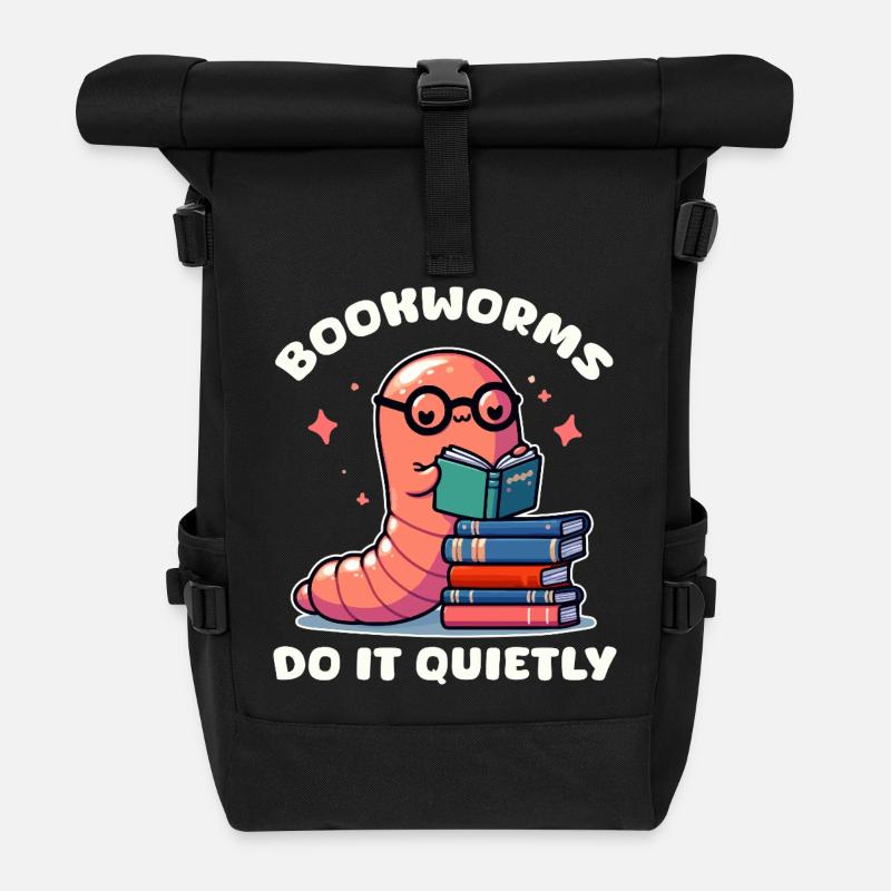 Librivore Lesen Süß - Rolltop Rucksack - Schwarz