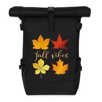 Fall Vibes - Roll Top Backpack - black - Front