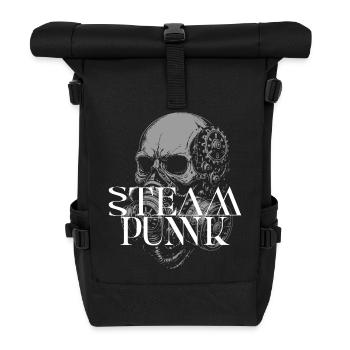 Steampunk Skull Gearwork - Roll Top Backpack - black - Front