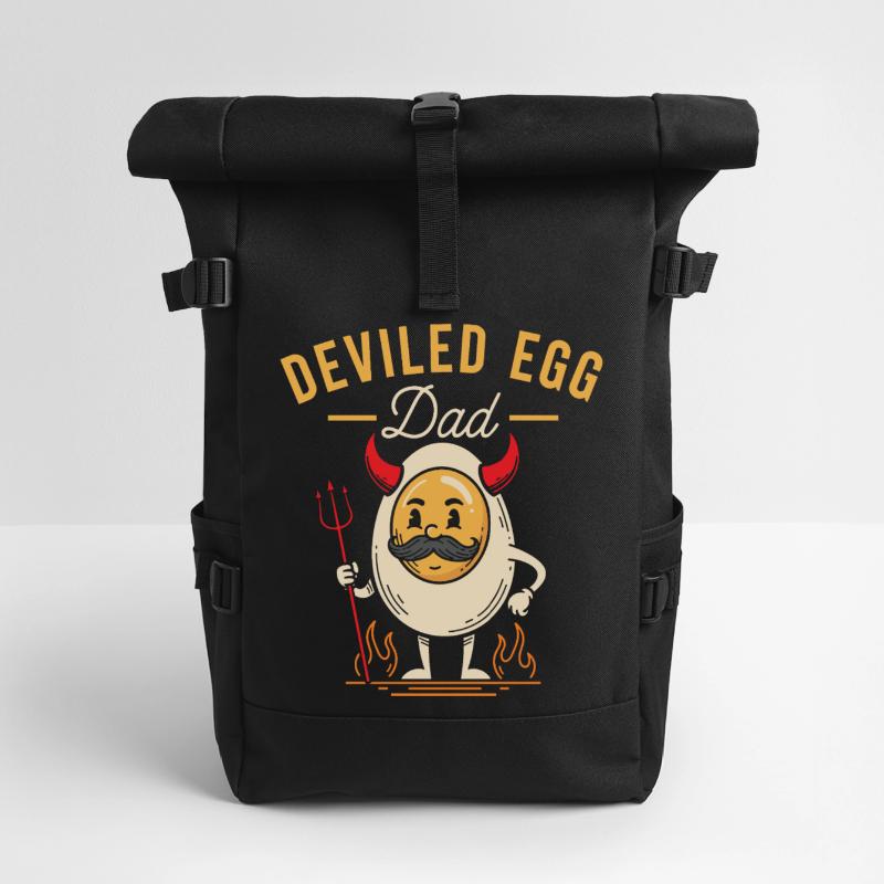 Deviled Egg Dad Thanskgiving Dinner Roll Top Backpack