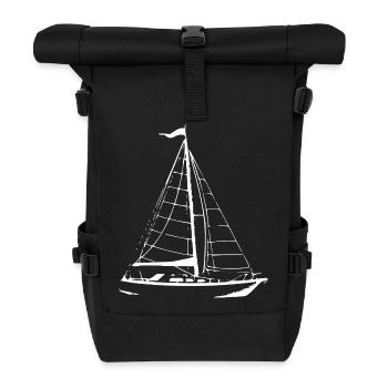 Sailboat Sailing Ship Sailing - Roll Top Backpack - black - Front