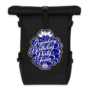 Geburtstag Party Team Spruch - Rolltop Rucksack - Schwarz - Vorne