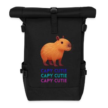 Charming Capybara - Roll Top Backpack - black - Front