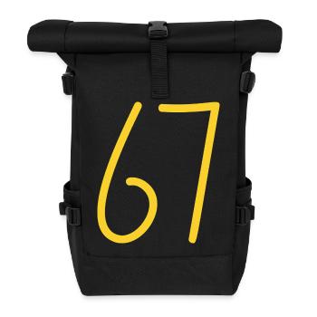 67 - Roll Top Backpack - black - Front