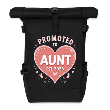 Tante 2026 Tante 2026 Befördert zu Tante 2026 - Rolltop Rucksack - Schwarz - Vorne