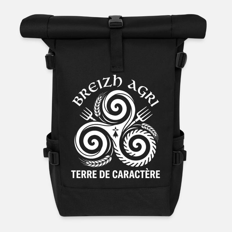 Bretagne, bretonische Bauernlandwirtschaft - Rolltop Rucksack - Schwarz