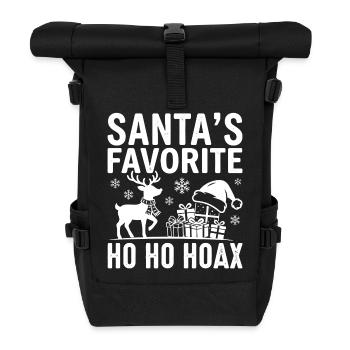 Santa's Favorite Ho Ho Ho Hoax - Roll Top Backpack - black - Front