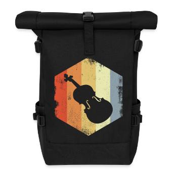 Vintage Violine Zeichnung - Rolltop Rucksack - Schwarz - Vorne