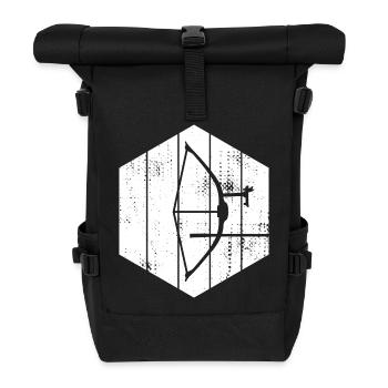 Bow and arrow sketch - Roll Top Backpack - black - Front