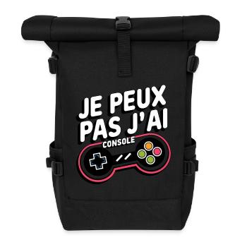J'Peux Pas J'Ai Console - Sac à dos roll top - noir - Devant