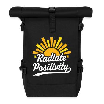 Strahlen Sie Positivität aus - Rolltop Rucksack - Schwarz - Vorne
