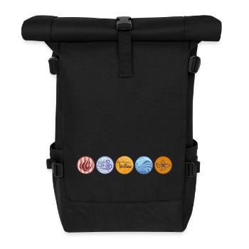 "Ein Mädchen Namens Willow" 4 Elemente Mit Logo - Rolltop Rucksack - Schwarz - Vorne