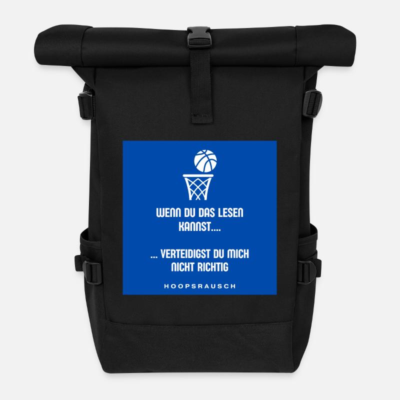 Read or Defend Saying Hoopsrausch - Roll Top Backpack - black