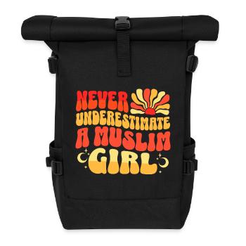 Never Underestimate Muslim Girl - Roll Top Backpack - black - Front