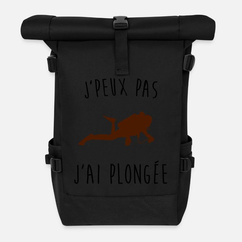 j'peux pas j'ai plongée - Sac à dos roll top - noir