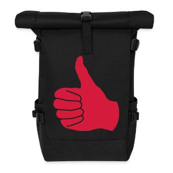 thumbs up - Roll Top Backpack - black - Front