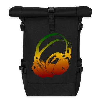Reggae headphones - Roll Top Backpack - black - Front