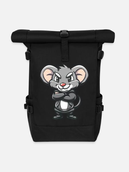 maus - Rolltop Rucksack - Schwarz