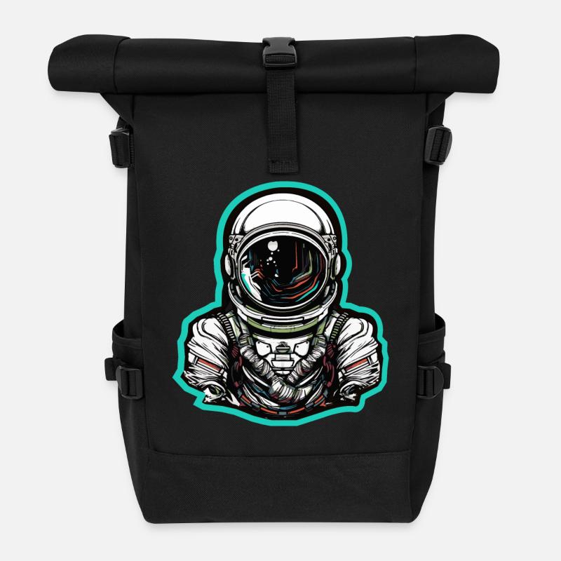 Astronaut - Roll Top Backpack - black