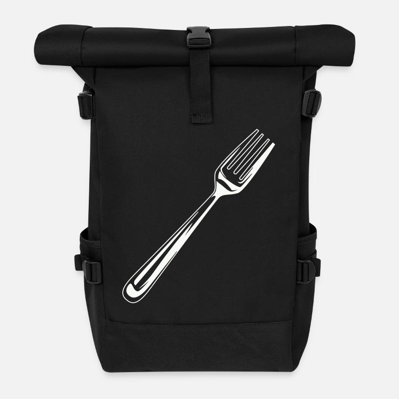 gabel besteck symbol - Rolltop Rucksack - Schwarz