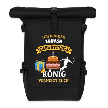 Squash Squashspieler Geburtstag Spieler Trainer - Rolltop Rucksack - Schwarz - Vorne