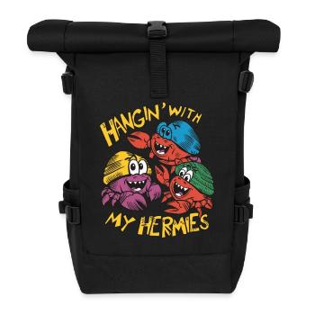 Mit meinen Krabben unterwegs - Rolltop Rucksack - Schwarz - Vorne