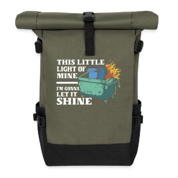 This Little Light Of Mine I'm going to Let It Shine - Roll Top Backpack - olive/black - Front