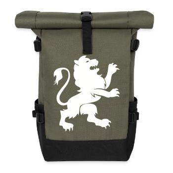 Lion Animal - Roll Top Backpack - olive/black - Front