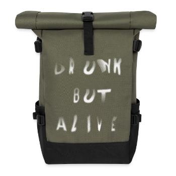 drunk but alive - Roll Top Backpack - olive/black - Front