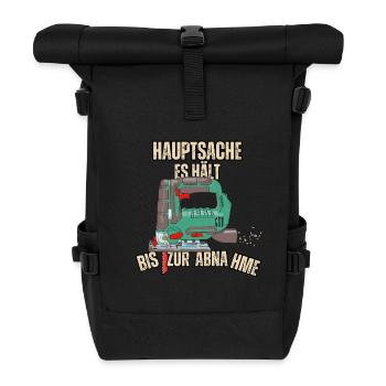 Heimwerker-Trick: Kurzfristig stabil! - Rolltop Rucksack - Schwarz - Vorne