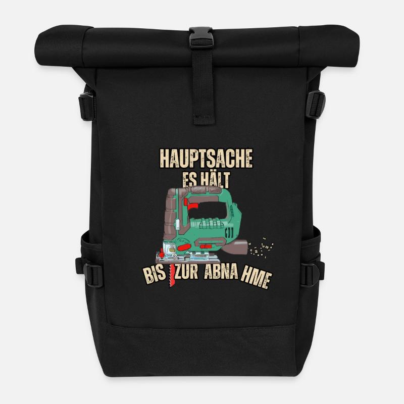 Heimwerker-Trick: Kurzfristig stabil! - Rolltop Rucksack - Schwarz