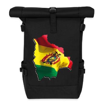 Bolivien Flagge in der Bolivien Landkarte - Rolltop Rucksack - Schwarz - Vorne