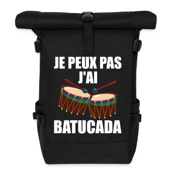 I Can't I Batucada - Humor Musik - Rolltop Rucksack - Schwarz - Vorne