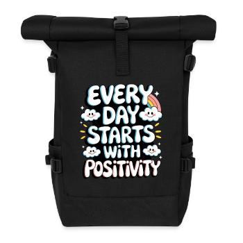 Every day starts with positivity - Roll Top Backpack - black - Front