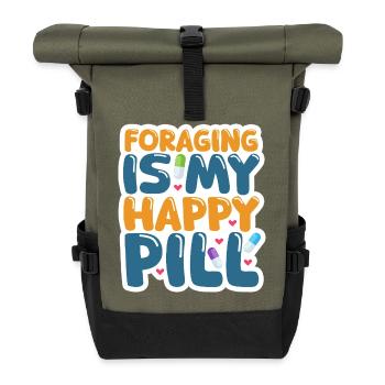 La recherche de nourriture est mon délice des amoureux de la nature - Sac à dos roll top - olive/noir - Devant