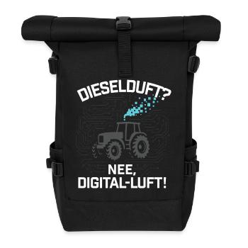 Diesel smell? No, digital fragrance! - Roll Top Backpack - black - Front