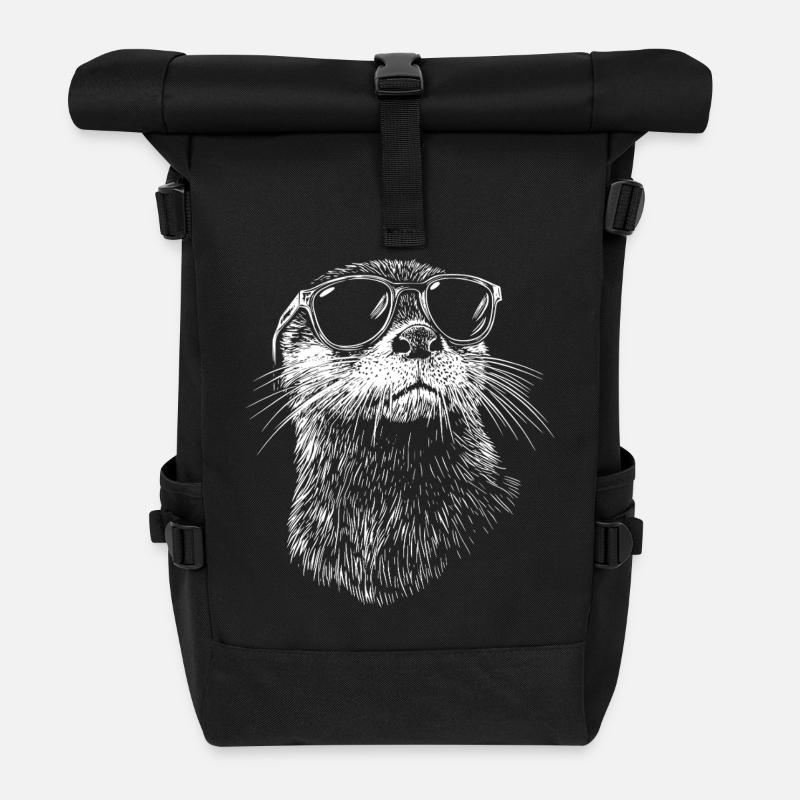 Cool Otter Sonnenbrille Sommer Strand - Rolltop Rucksack - Schwarz