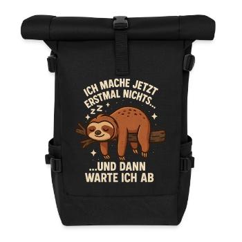 Sloth Saying Funny Office - Roll Top Backpack - black - Front