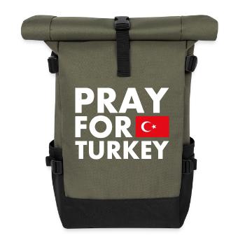 Pray for turkey - Rolltop Rucksack - Olive/Schwarz - Vorne