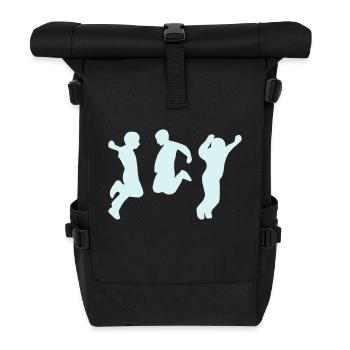 personnes sautant - Sac à dos roll top - noir - Devant