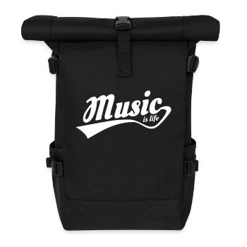 music is life - Sac à dos roll top - noir - Devant