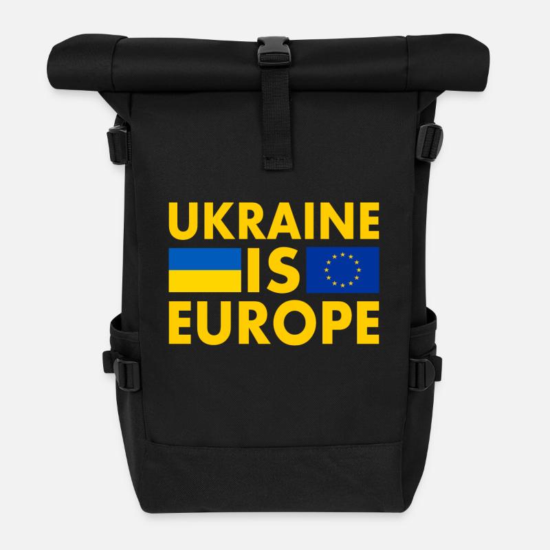 Ukraine - Rolltop Rucksack - Schwarz