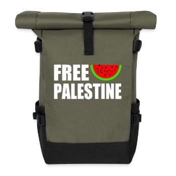Free palestine - Rolltop Rucksack - Olive/Schwarz - Vorne